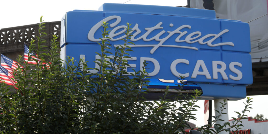 Certified used cars sign